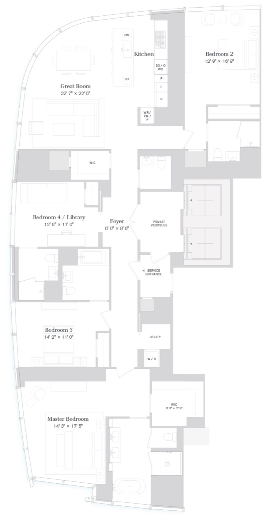 111 Murray Street 16th Floor, West line floor plan