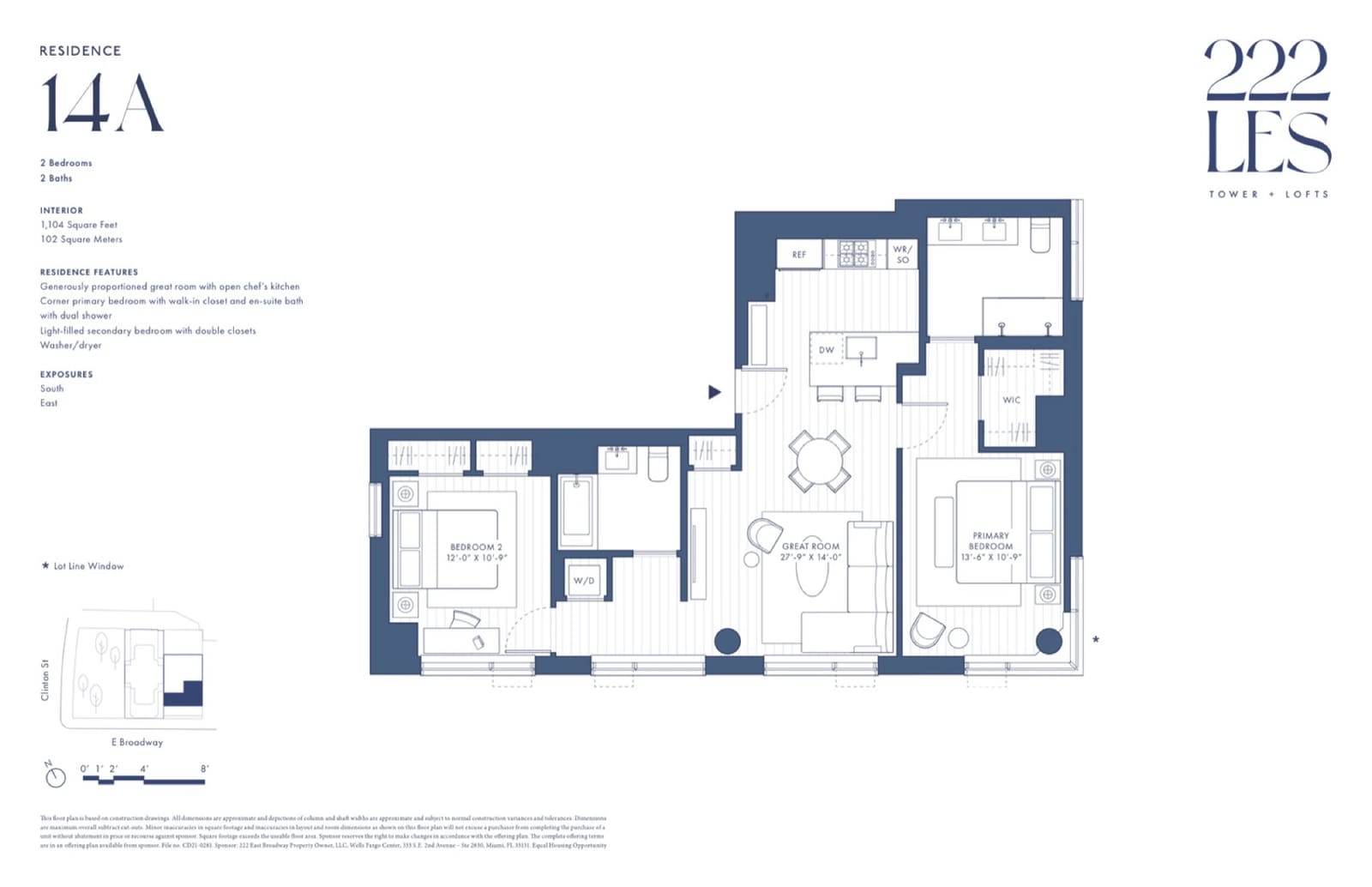 222 LES Tower + Lofts Residence 14A floor plan