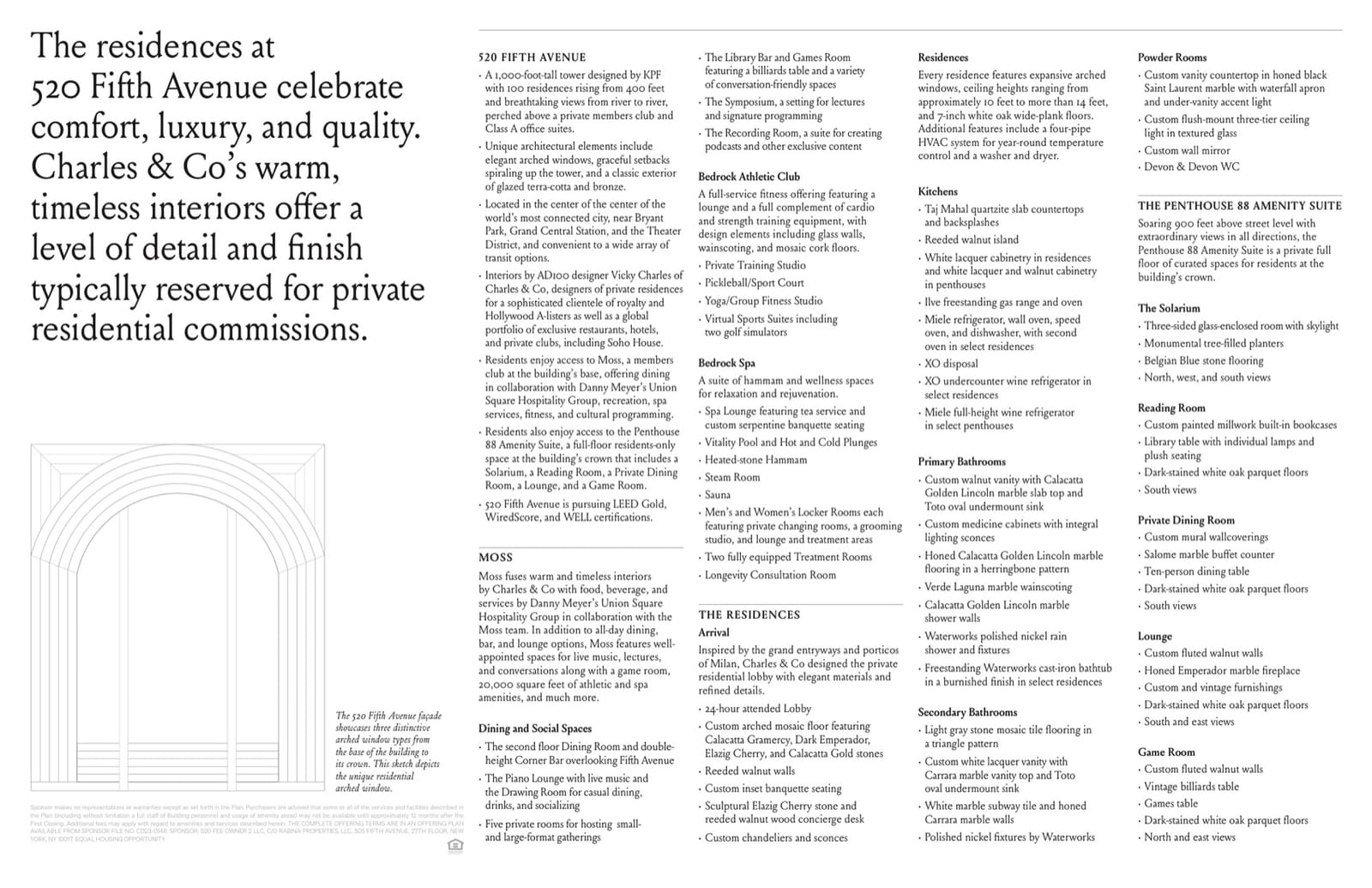 520 Fifth Avenue Floor plans (brochure, all residences) floor plan
