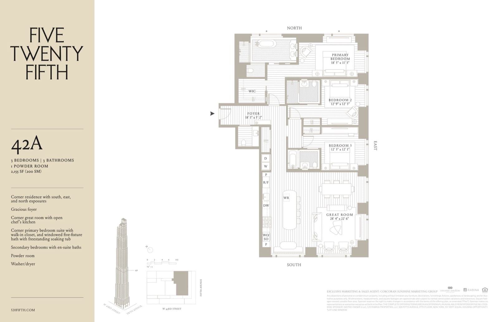 520 Fifth Avenue Residence 42A floor plan
