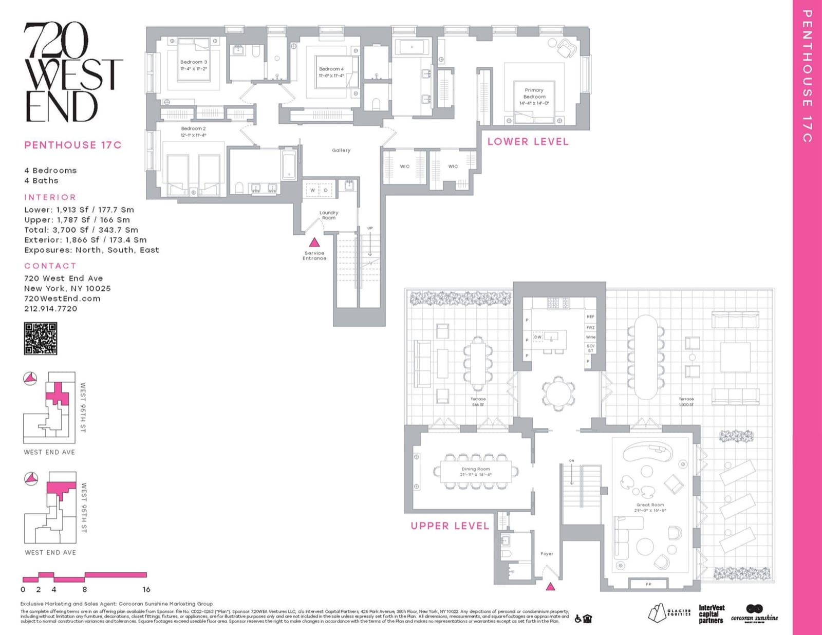 720 West End Avenue Penthouse 17C floor plan