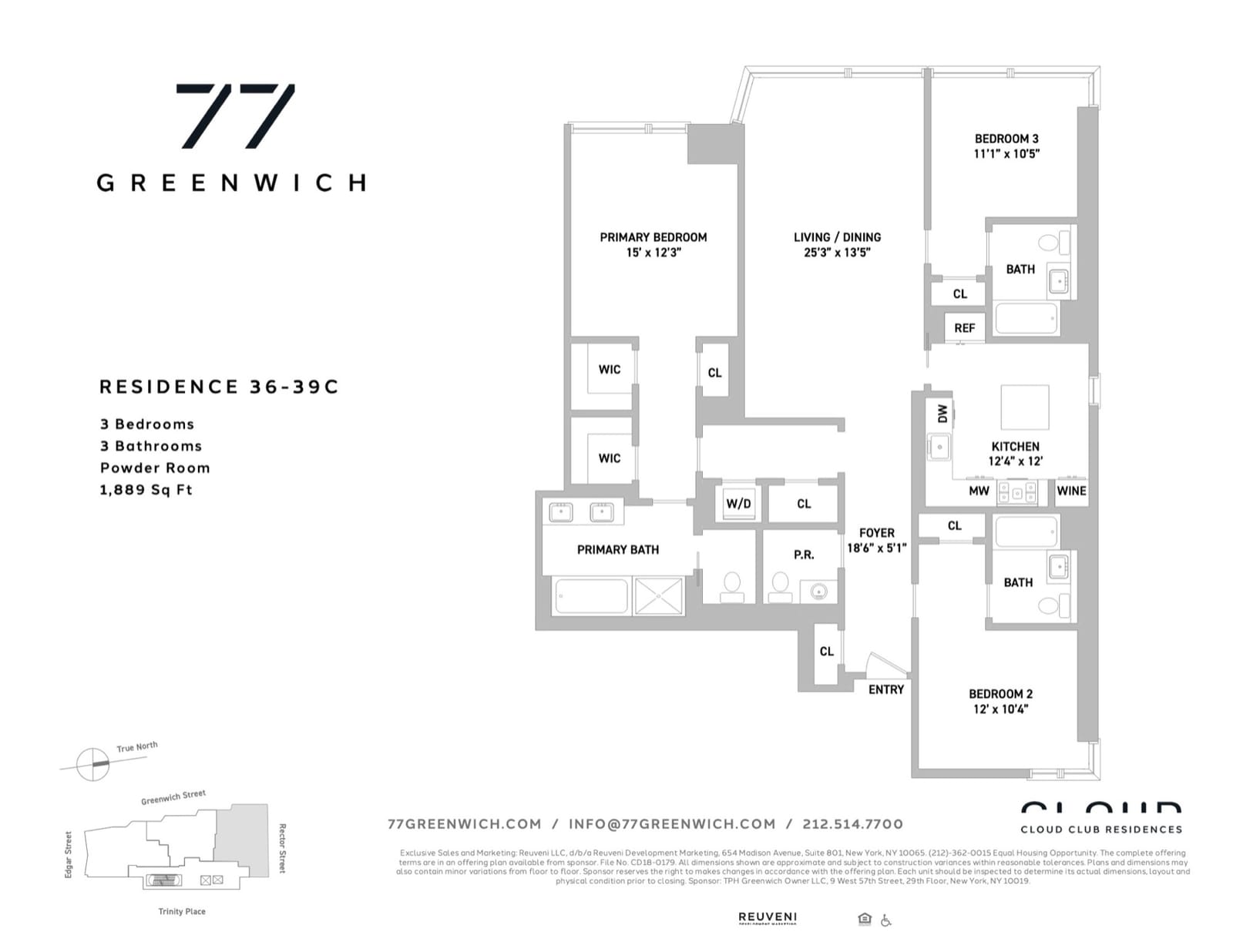 77 Greenwich Residence Line C, Floors 36-39 (PDF) floor plan
