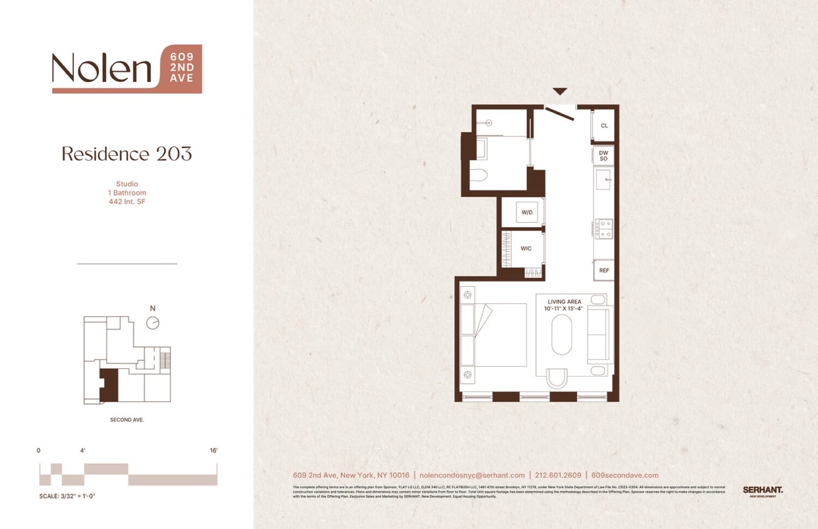 Nolen Residence 203 — Studio floor plan