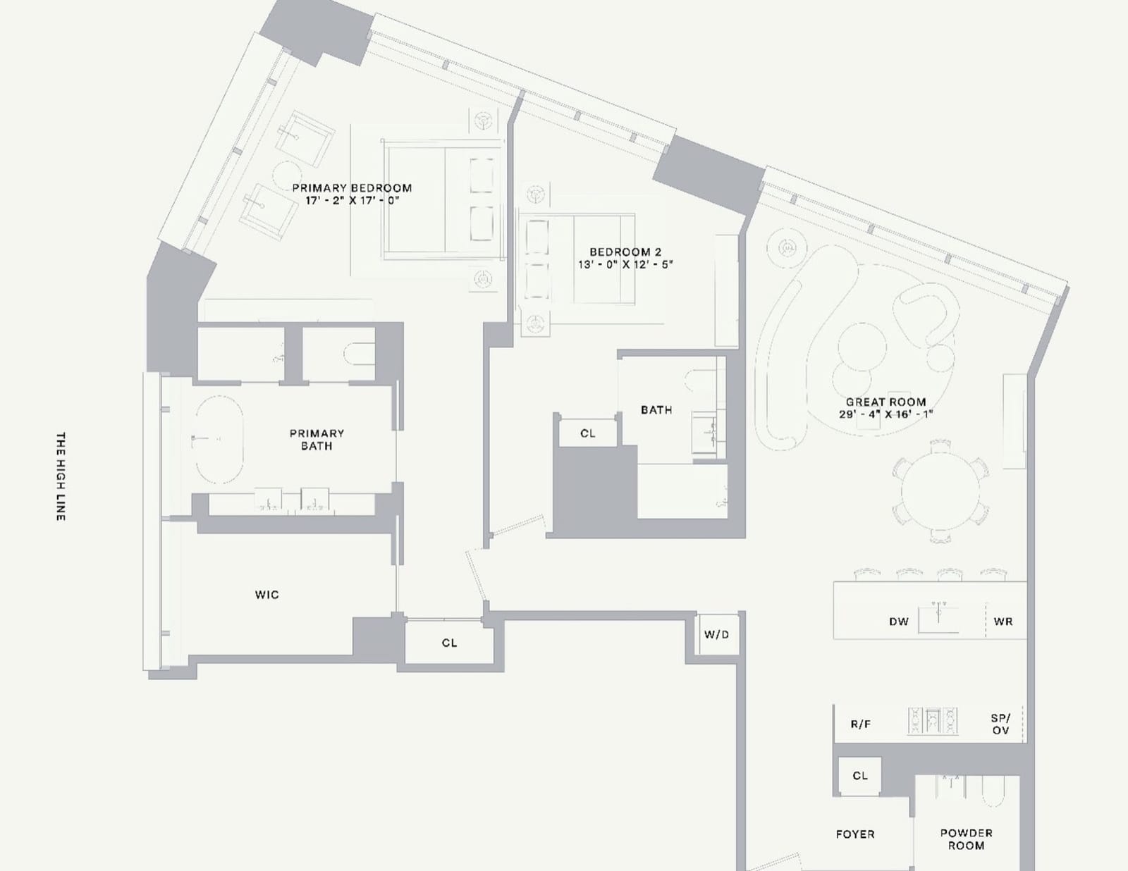 One High Line East Tower Residence E12F floor plan