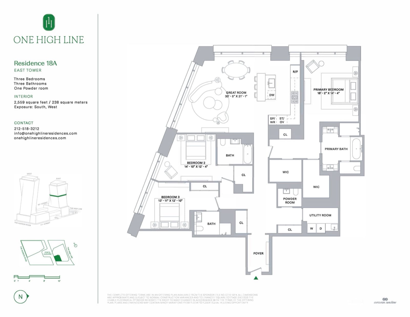 One High Line Residence East 18A — Floor Plan (PDF) floor plan