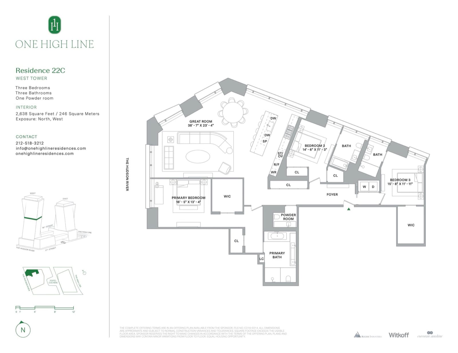 One High Line Residence West 22C — Floor Plan (PDF) floor plan