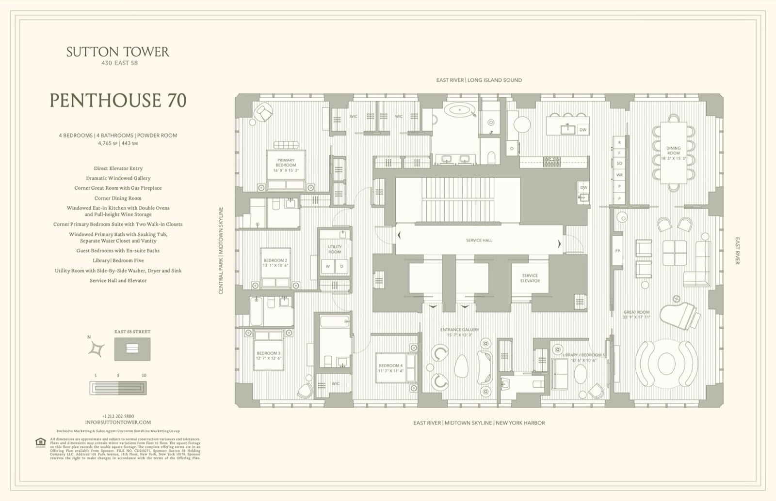 Sutton Tower Penthouse 70 floor plan