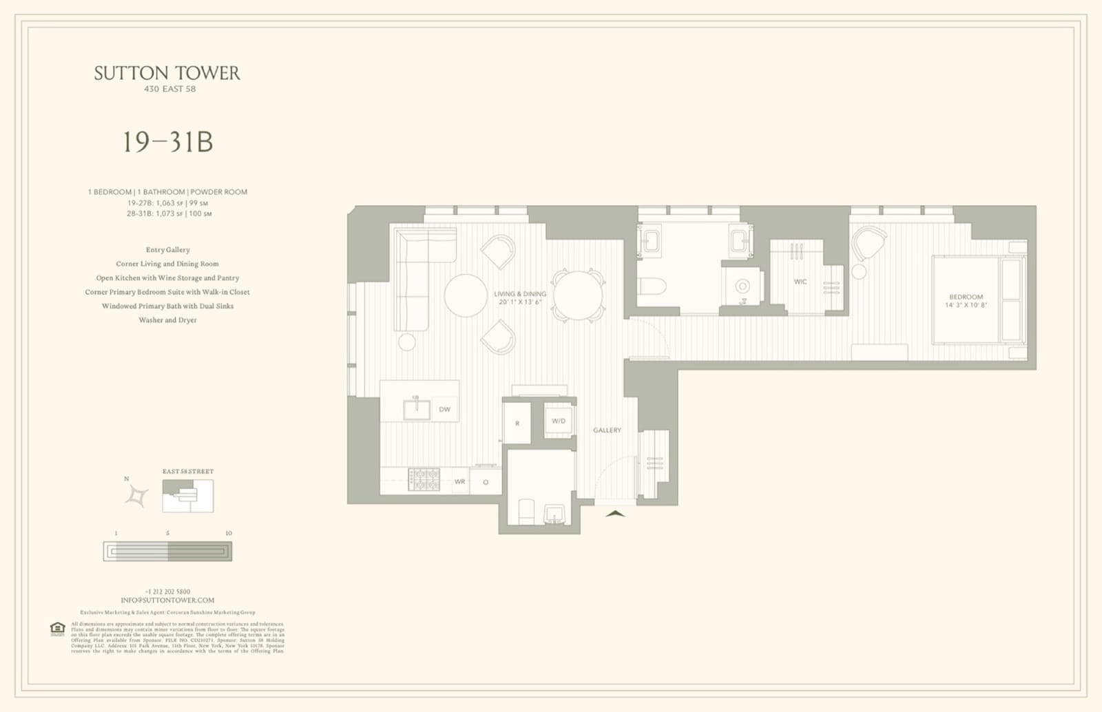 Sutton Tower Residence 19-31B floor plan
