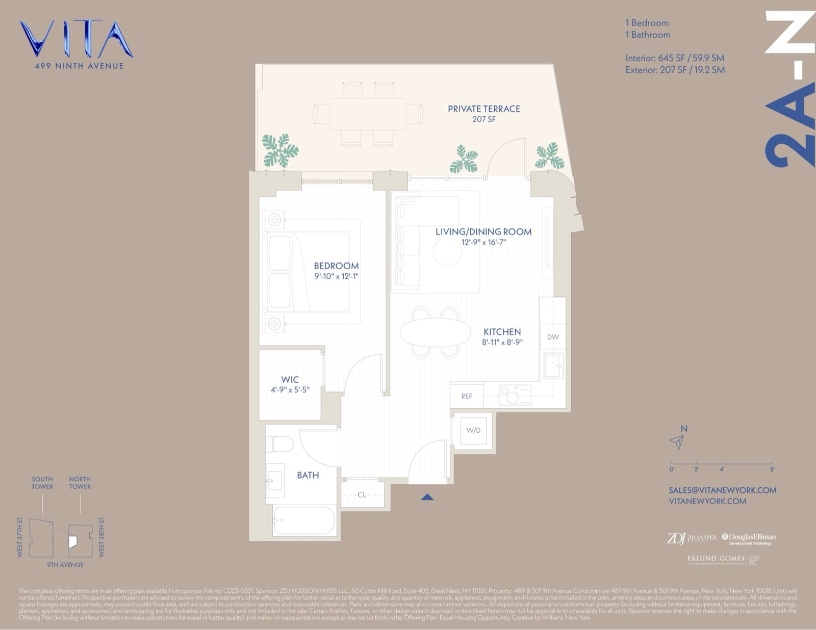 VITA North Tower Residence 2A-N — 1 Bed floor plan