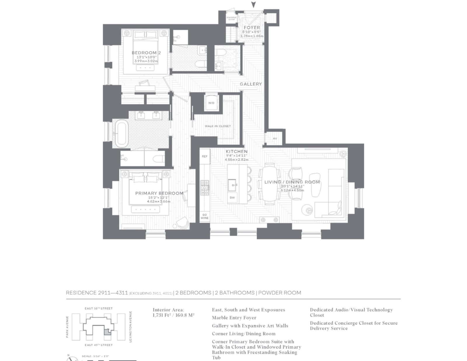 Waldorf Astoria Residences New York Residence 2911-4311 floor plan